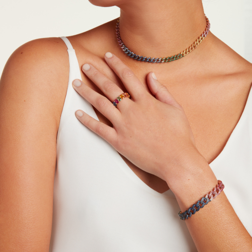 RAINBOW PAVE ESSENTIAL LINK BRACELET