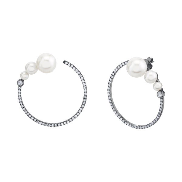 SHOOTING PEARL & DIAMOND HOOPS