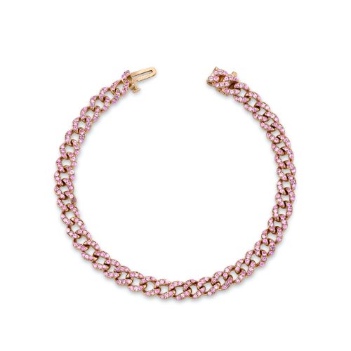 PINK SAPPHIRE PAVE MINI LINK BRACELET