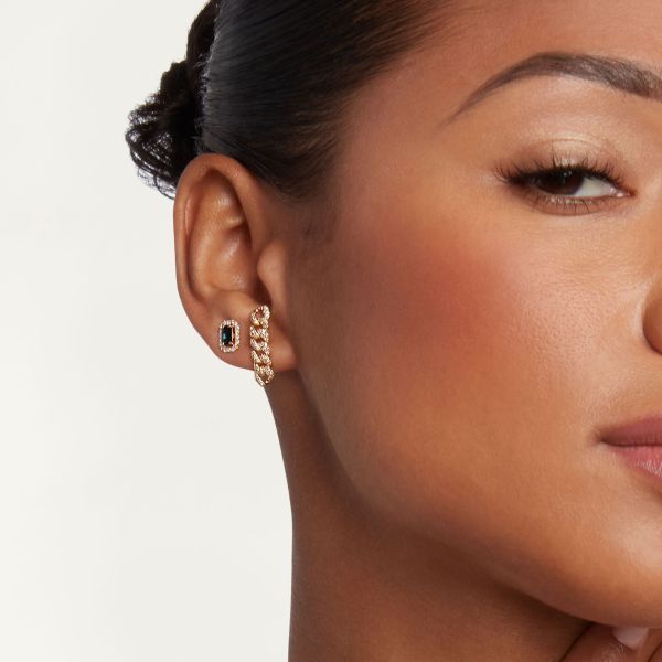 READY TO SHIP DIAMOND PAVE SIX LINK HUGGIES