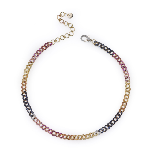 RAINBOW PAVE MINI LINK CHOKER