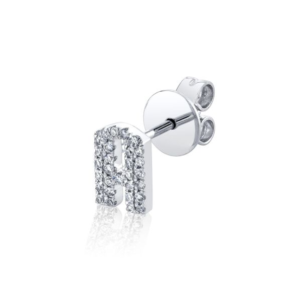 DIAMOND SINGLE PAVE INITIAL STUD