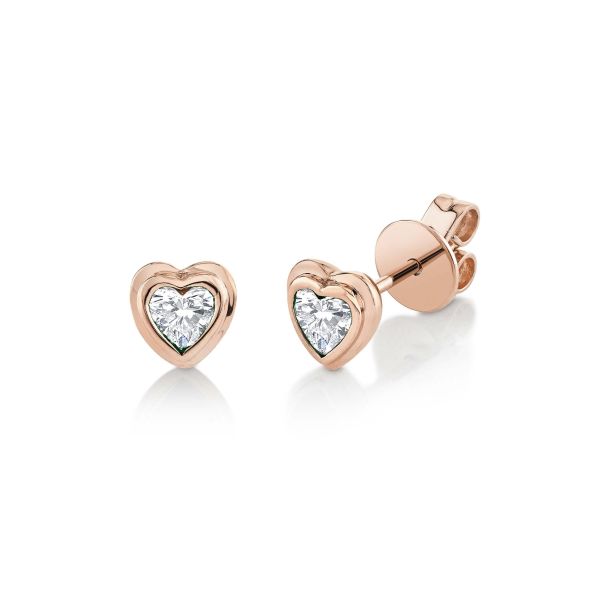 MINI ME DIAMOND BEZEL HEART STUDS
