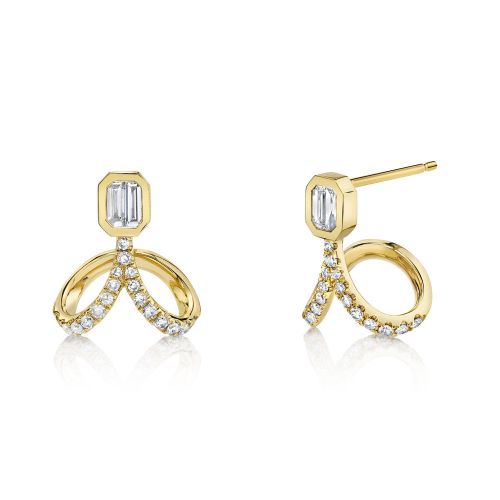 DIAMOND UPSIDE DOWN DROP STUDS