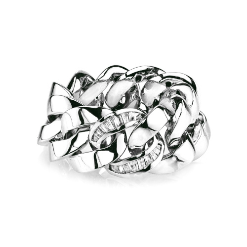 SINGLE DIAMOND BAGUETTE ESSENTIAL LINK RING