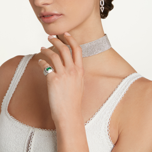 EMERALD & MIXED DIAMOND CHAMPIONSHIP RING