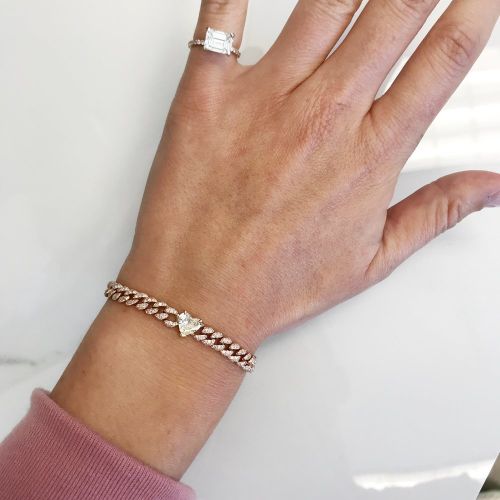 DIAMOND HEART MINI LINK BRACELET