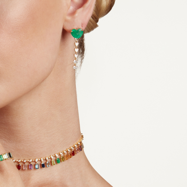 READY TO SHIP EMERALD & DIAMOND HEART EAR JACKETS