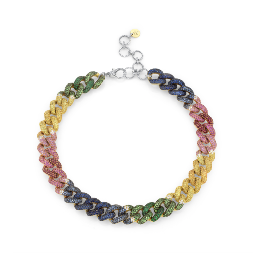 RAINBOW PAVE JUMBO LINK NECKLACE