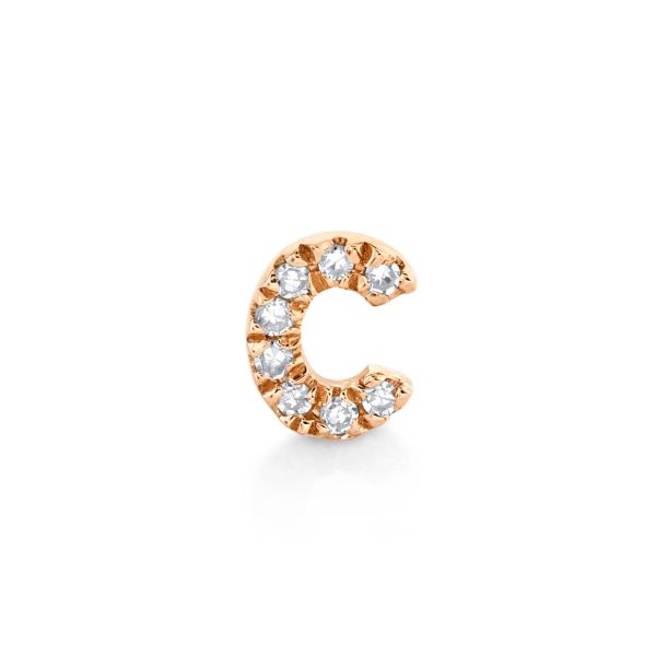MINI ME DIAMOND PAVE SINGLE INITAL STUD, SMALL