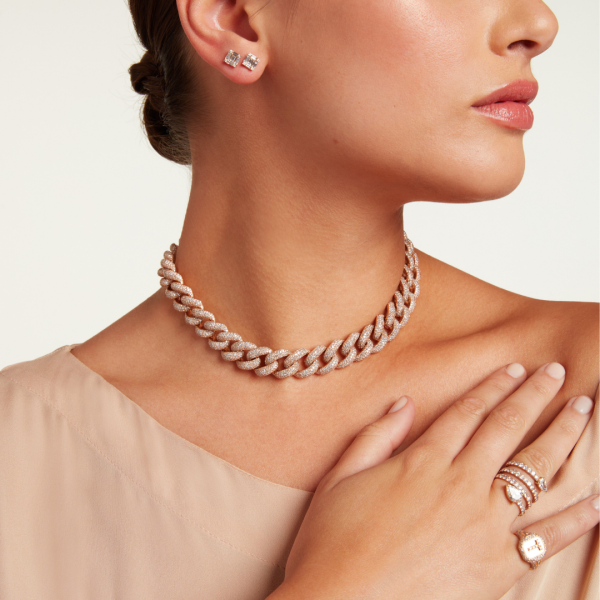 DIAMOND SQUARE STACKED BAGUETTE STUDS