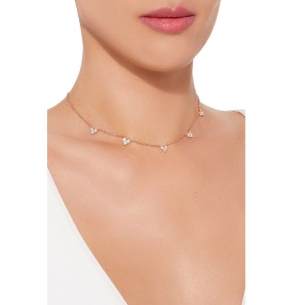 DIAMOND 5 HEART NECKLACE