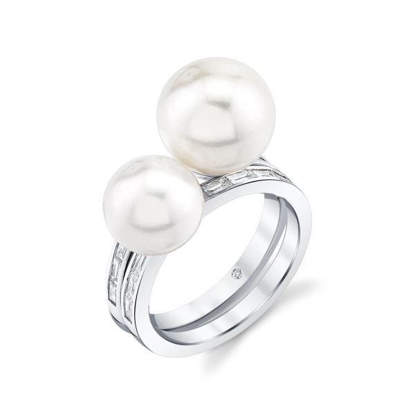 PEARL & DIAMOND BAGUETTE 2 IN 1 RING