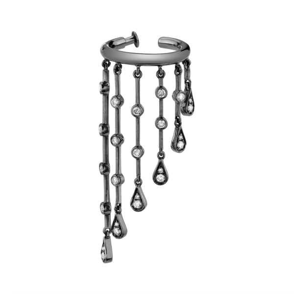 DIAMOND GRADUAL BEZEL TEARDROP EAR CUFF