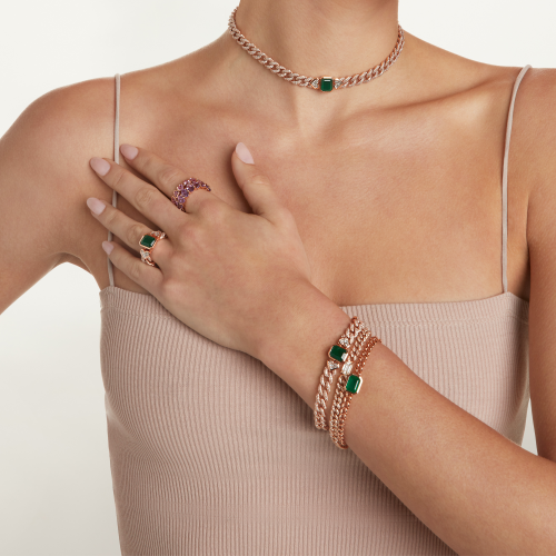 EMERALD CUT BEZEL MINI LINK BRACELET