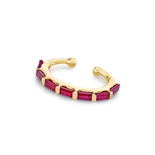 RUBY BAGUETTE EAR CUFF