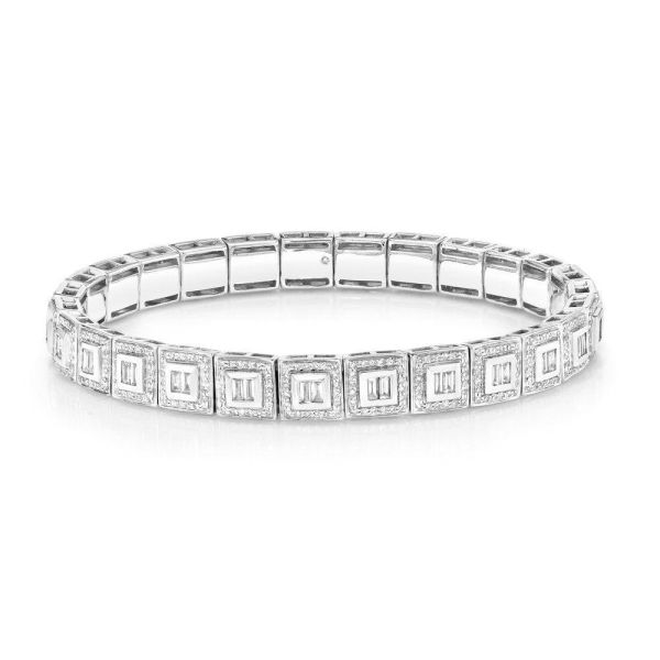 DIAMOND BAGUETTE SQUARE STRETCH BRACELET