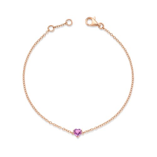 PINK SAPPHIRE BABY HEART BRACELET