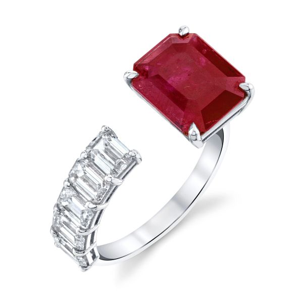 FLOATING RUBY & DIAMOND RING