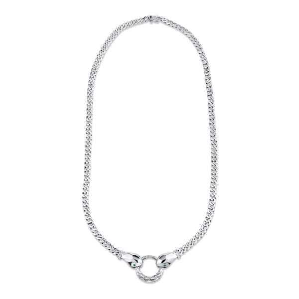 DOUBLE SNAKE MINI FLAT LINK NECKLACE