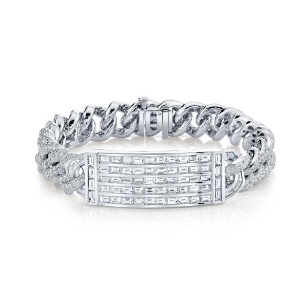 DIAMOND FULL PAVE ESSENTIAL BAGUETTE ID BRACELET