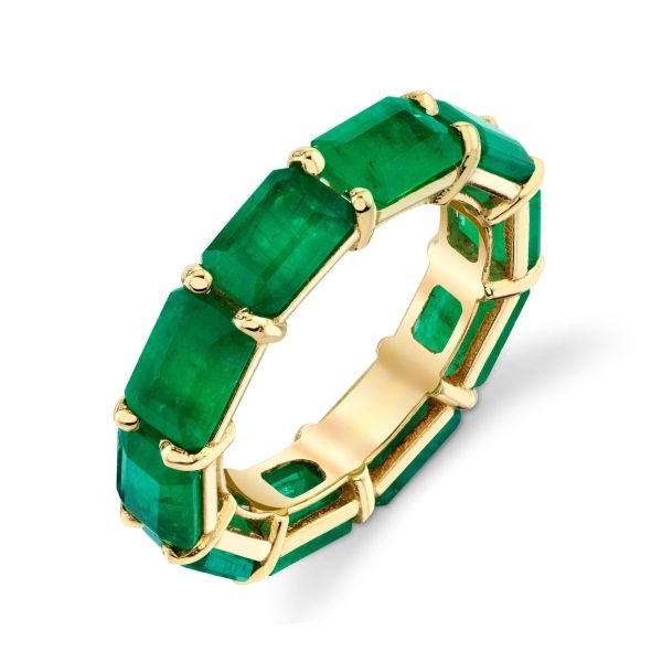 EMERALD EAST/WEST ETERNITY BAND