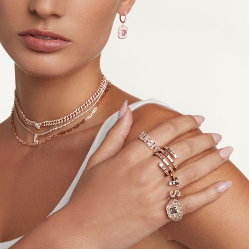 MIXED DIAMOND PERSONALIZED FLOATING INITIALS RING