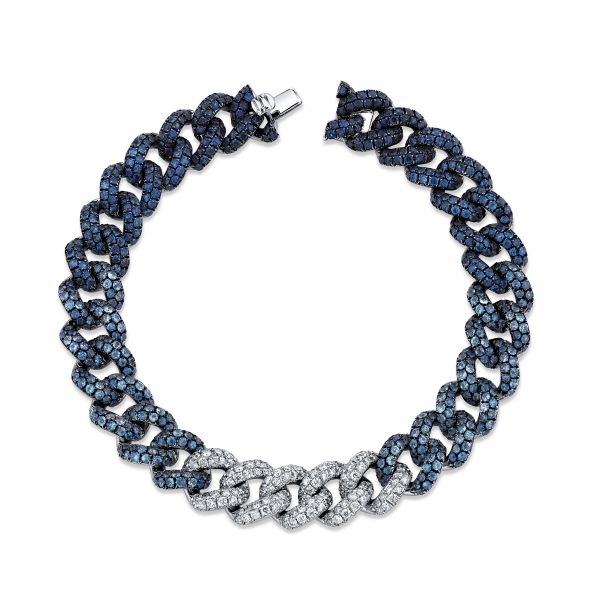 BLUE SAPPHIRE OMBRE PAVE ESSENTIAL LINK BRACELET