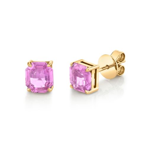 PINK SAPPHIRE ASSCHER CUT STUDS