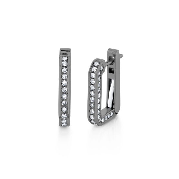 DIAMOND 3 IN 1 PAVE GRADUAL DECO LINK DROP EARRINGS