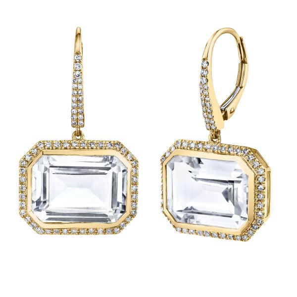 WHITE TOPAZ VERT EARRINGS