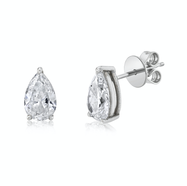 LARGE DIAMOND PEAR SOLITAIRE STUDS