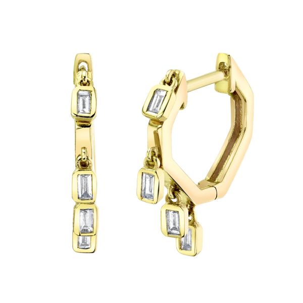 DIAMOND MINI BAGUETTE DROP HUGGIES