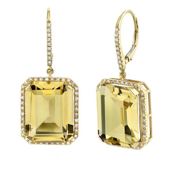 YELLOW TOPAZ PORTRAIT  EARRINGS