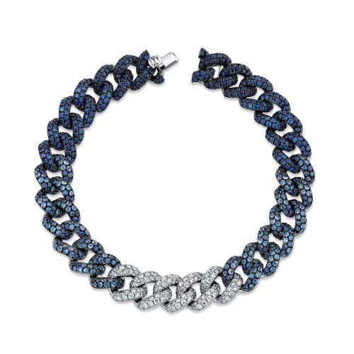BLUE SAPPHIRE OMBRE PAVE ESSENTIAL LINK BRACELET