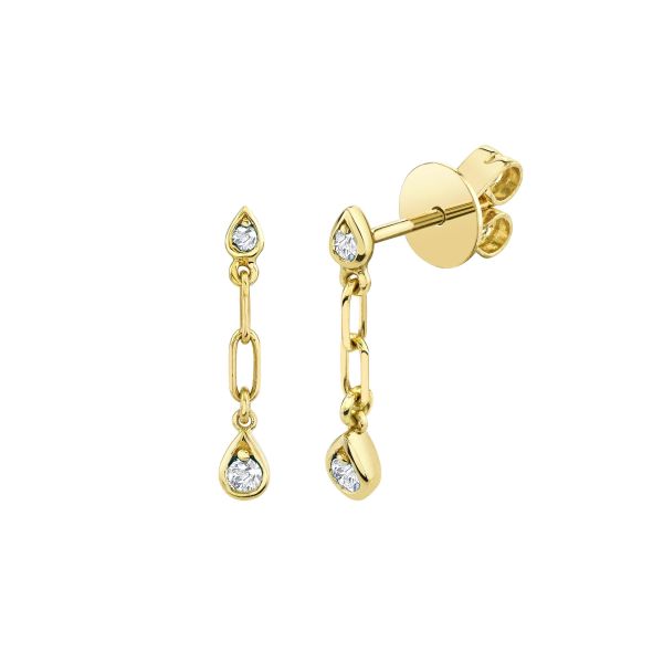 MINI ME DIAMOND DANGLE DROP STUDS