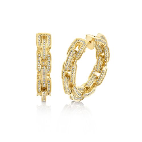 DIAMOND DECO LINK HOOPS