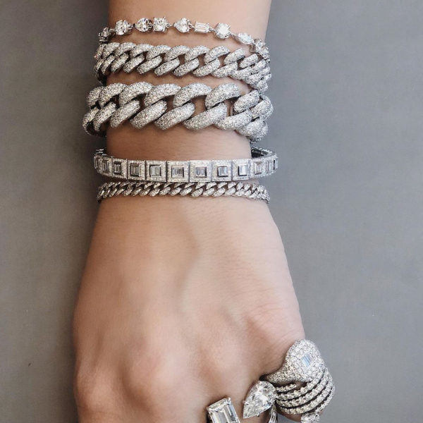 DIAMOND BAGUETTE SQUARE STRETCH BRACELET