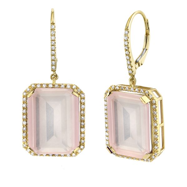 LIGHT PINK CRYSTAL PORTRAIT EARRINGS