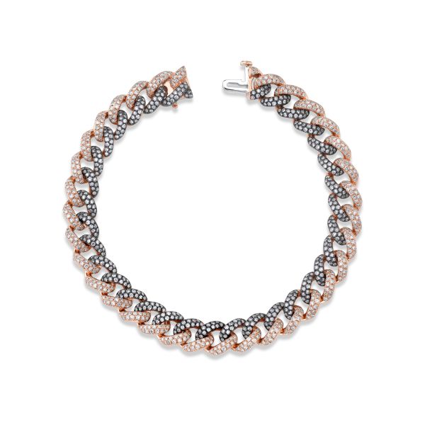 DIAMOND TWO-TONE MEDIUM PAVE LINK BRACELET