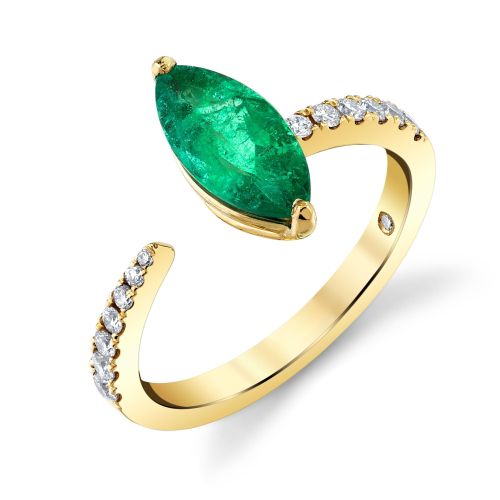 EMERALD MARQUISE FLOATING RING