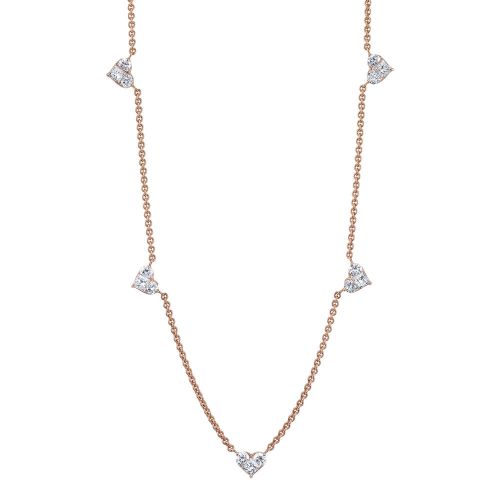 DIAMOND 5 HEART NECKLACE