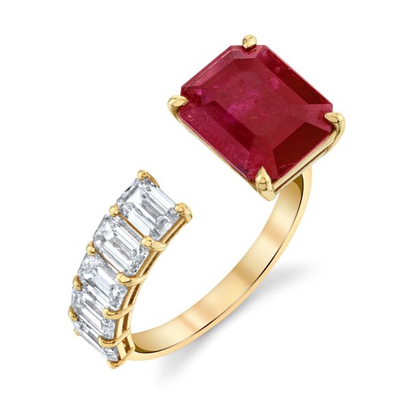 FLOATING RUBY & DIAMOND RING