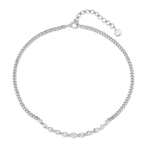 DIAMOND MARQUISE BEZEL ID NECKLACE