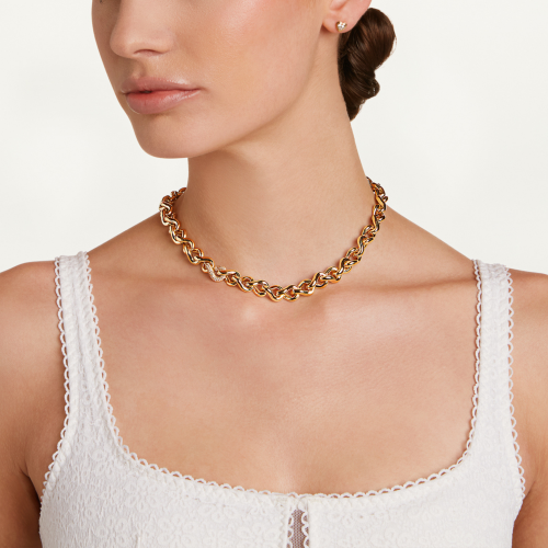 SINGLE DIAMOND PAVE INFINITY LINK NECKLACE