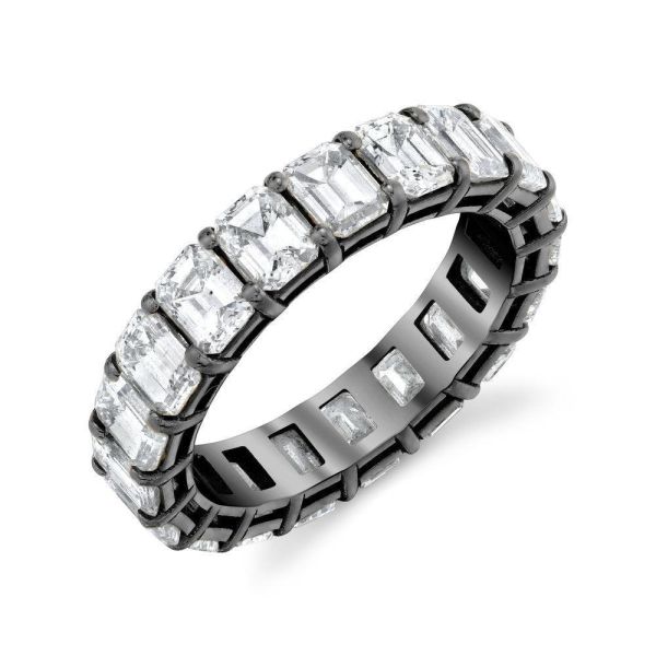 DIAMOND EMERALD CUT ETERNITY BAND, 5cts