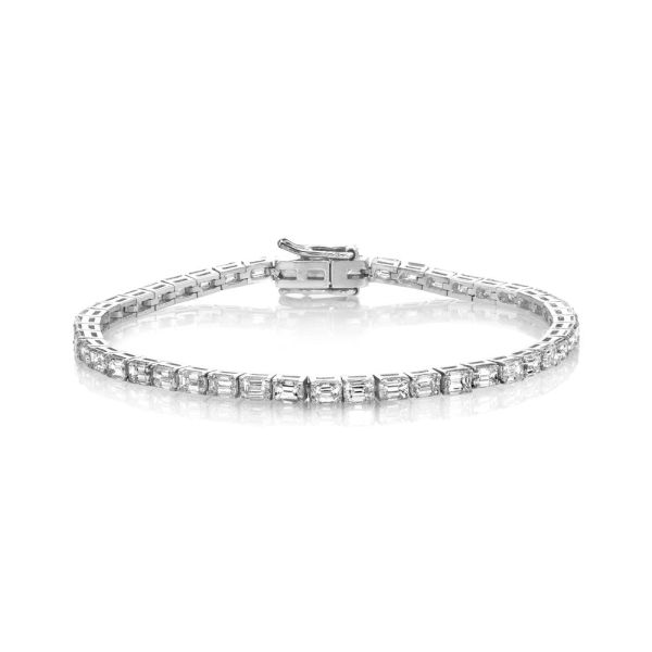 DIAMOND EMERALD CUT TENNIS BRACELET, 7cts