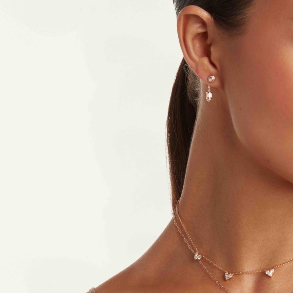 SINGLE DIAMOND DROP RIPPLE STUD