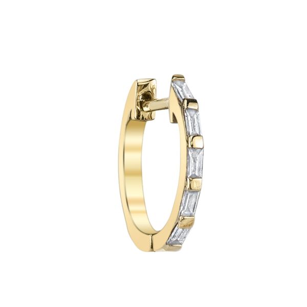 SINGLE DIAMOND BAGUETTE MINI HUGGIE