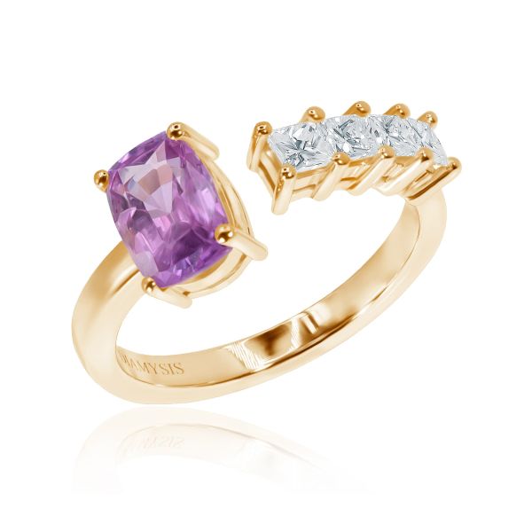 Pink Sapphire & Diamond Ring Flamingo